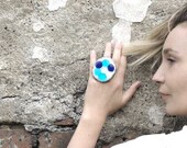 Statement spring Ring, Unique  Gft, Adjustable Ring, Handmade Art Jewelry,  ring by MARIAELA, one of a kind