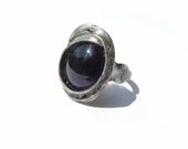 STATEMENT ring, navy blue ring, Adjustable Ring, Handmade Art Jewelry, One of a Kind,  ring by MARIAELA, retro ring