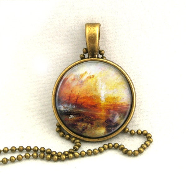 10% SALE Necklace The Exile and the Snail Turner Jewelry Landscape Oil Panting