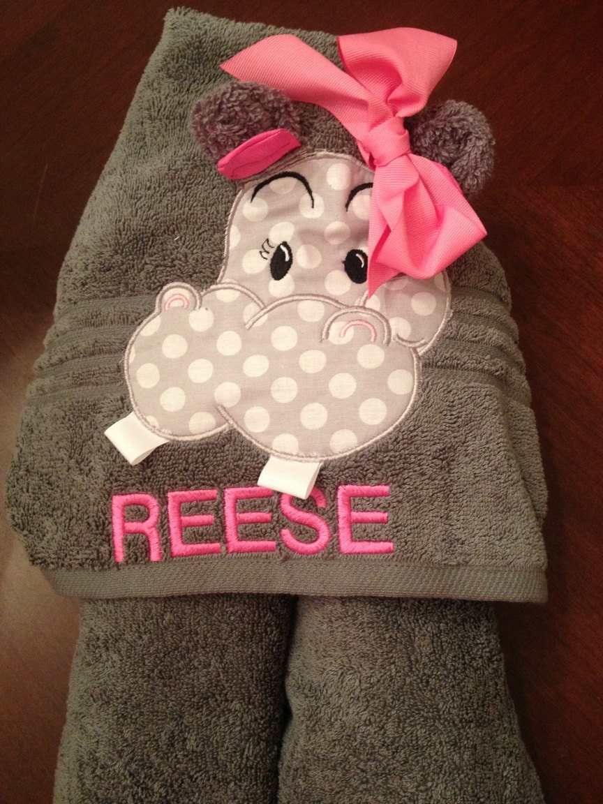 Hippo Hooded Towel