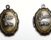 2 Snow White Lockets, Bronze Tone Locket, Fairy tale Charms, Craft Supplies, UK seller