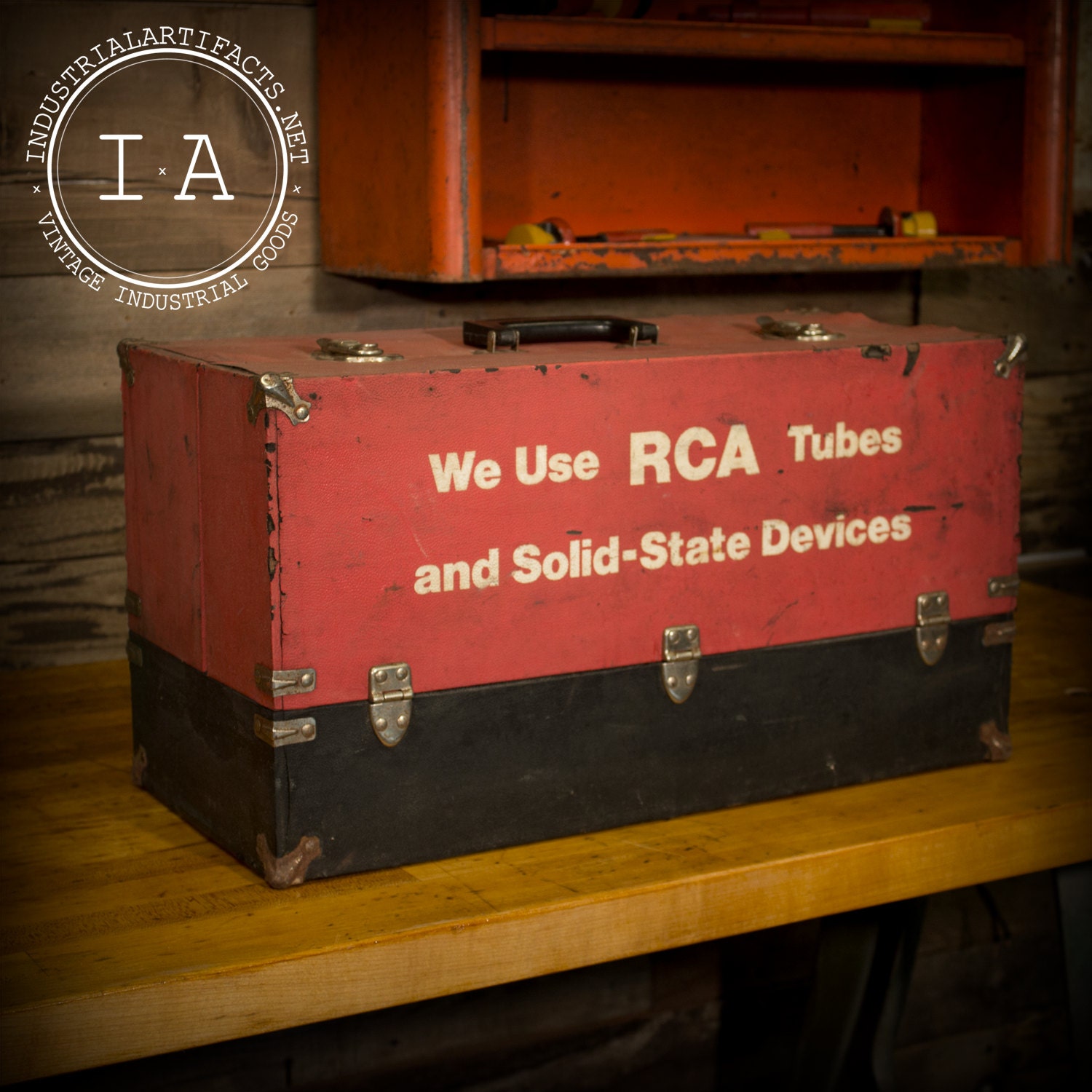 Vintage Industrial TV Repairman's Tube Case Tool Box Chest Storage Organizer Trunk Luggage