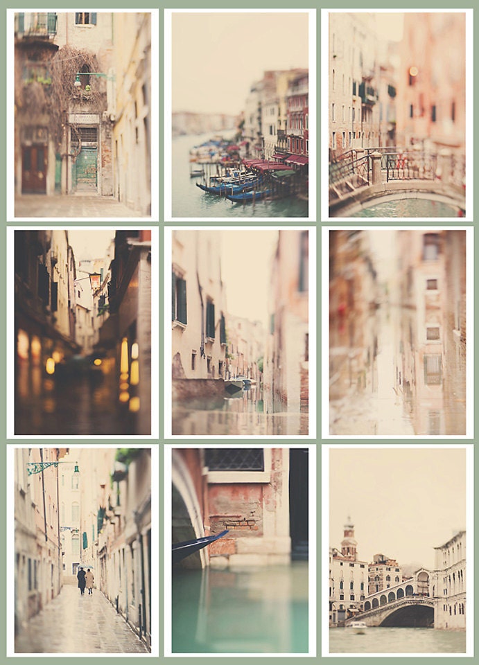 venice city architecture photo print - whimsical fine art color photography, urban, Italy, travel, dream - 7x5 (set of 9)