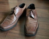 1960 Vintage Handmade Brown Leather Italian Brogue Shoes for Men / EU size: 44 / US/Canada size 10