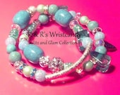 Turquoise Glitz and Glam Beaded Beaded Bracelet