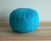 1:12 Dollhouse Miniature Turquoise Moroccan Pouf