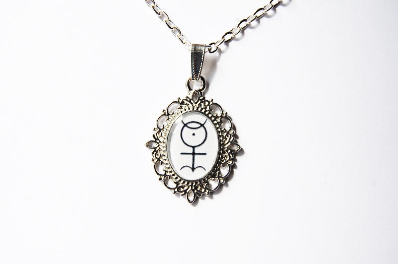 Monas Hieroglyphica  (or Hieroglyphic Monad) - Handmade Vintage Cameo Pendant Necklace