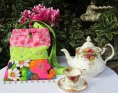 Handbag Tote Book Beach Sewing Ballerina Bag Handmade Floral Beaded
