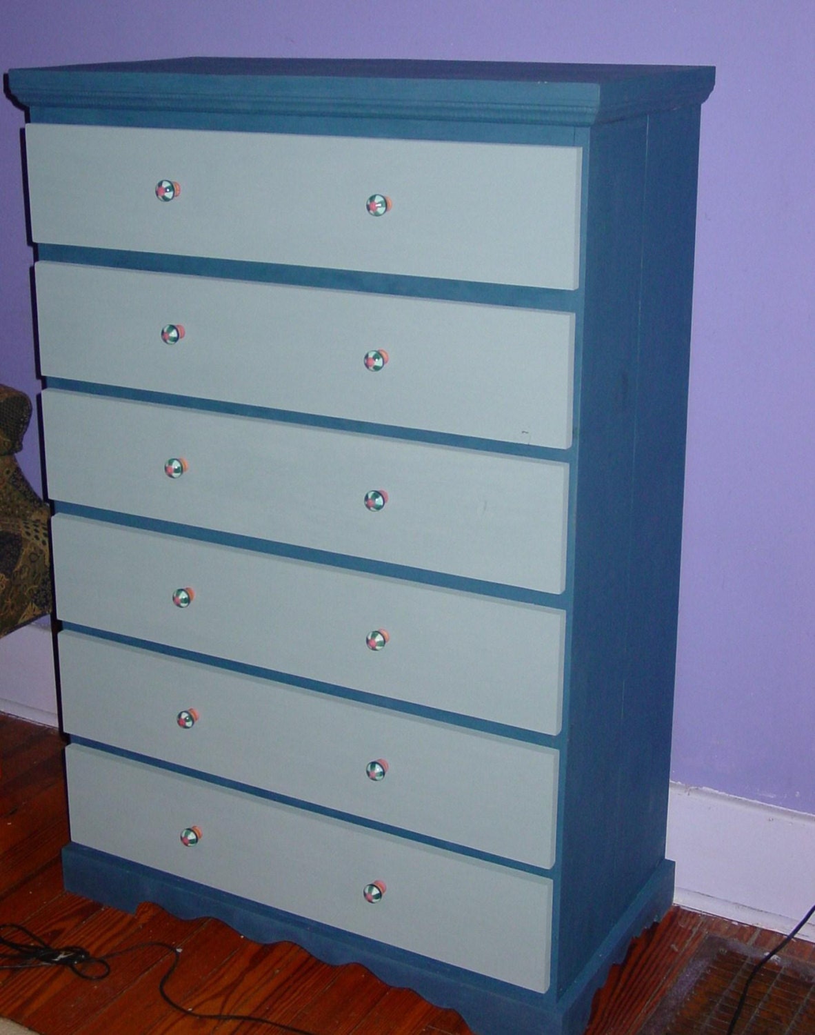 HANDMADE chest of drawers -- milk paint -- six drawers -- HUGE