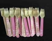 24 Wooden Forks or Spoons- Lace & Wings Il_170x135