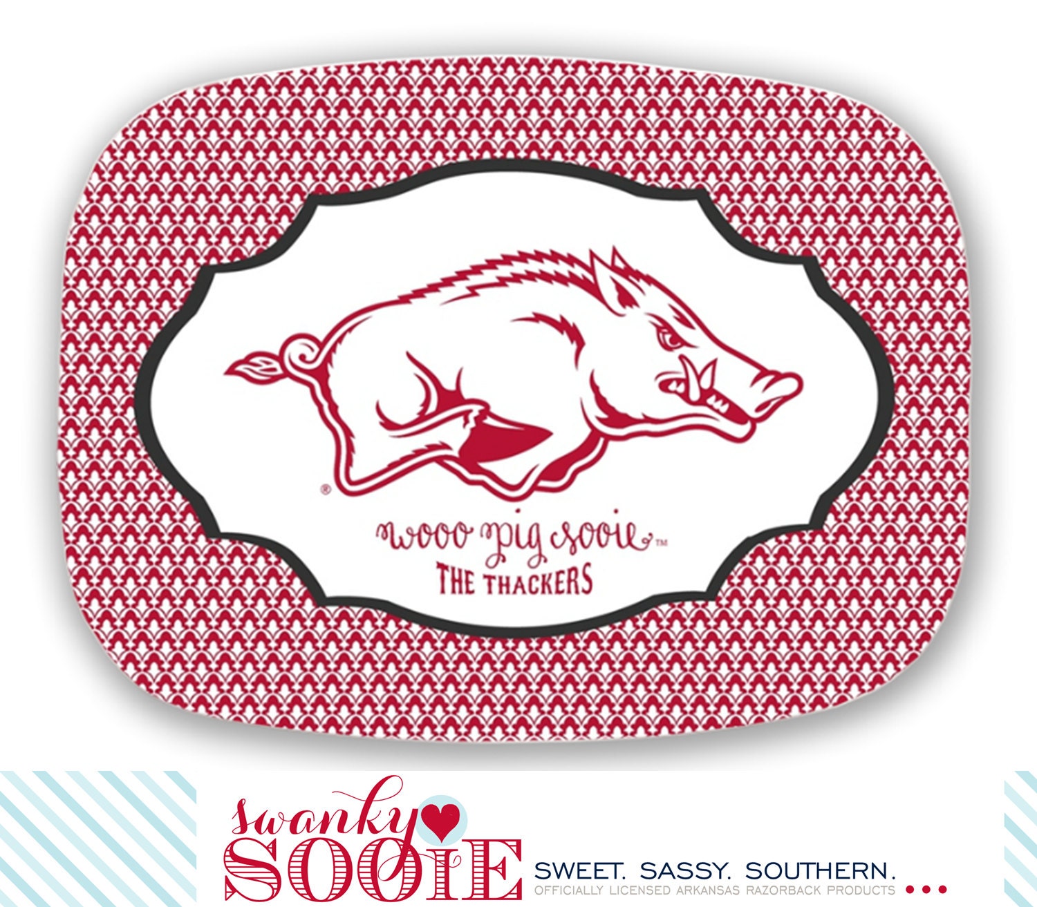 Patterned Calligraphy Sooie Platter: Personalization Available