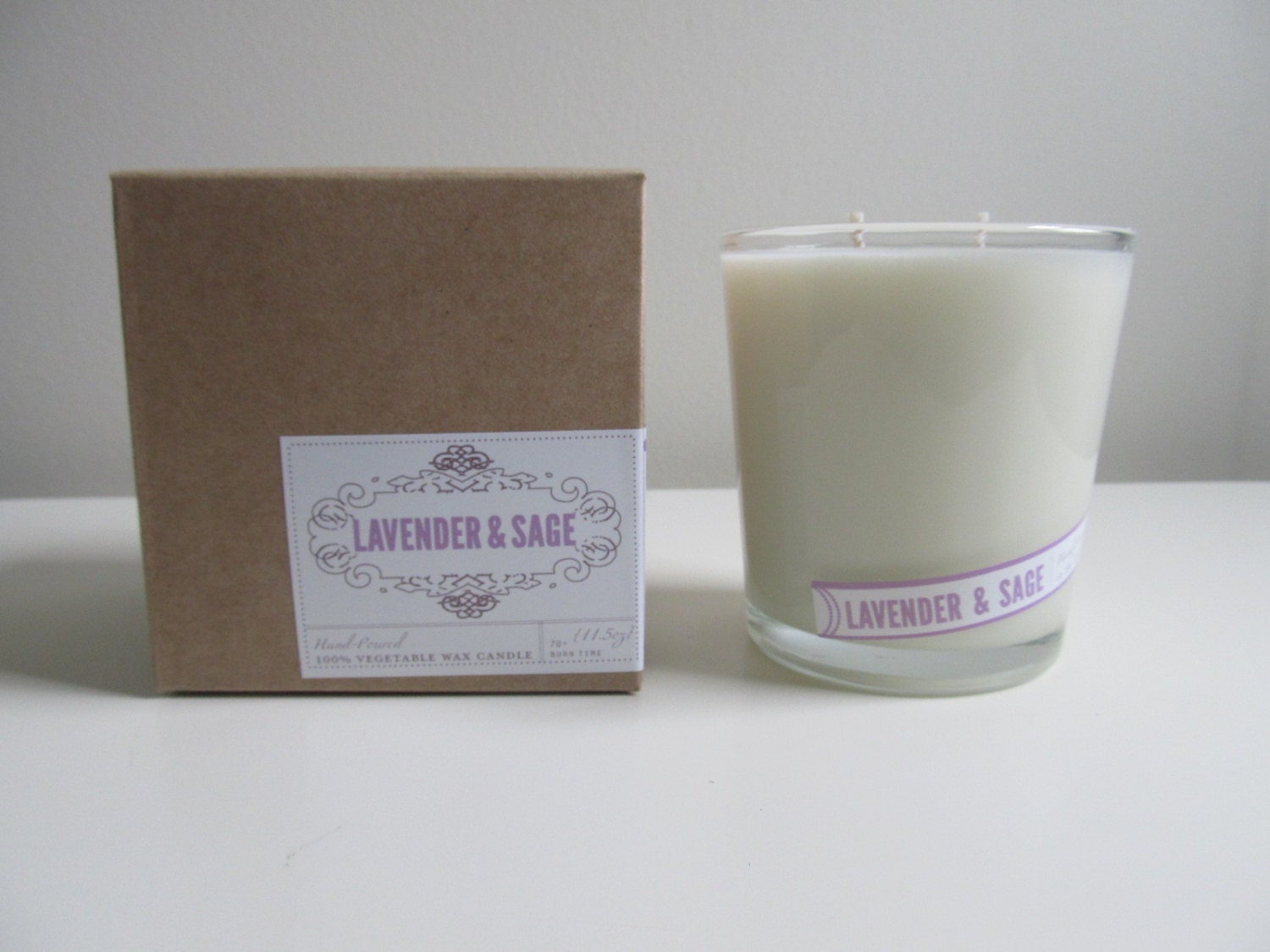 Lavender & Sage Vegetable Wax Candle in Glass Tumbler