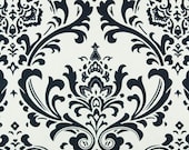 DAMASK Wedding AISLE RUNNER, Navy on White Traditions Fabric, Custom Lengths  Available