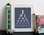 Predator Eye Chart, If It Bleeds We Can Kill It, 8 x 10 Giclee Print BUY 2 GET 1 FREE