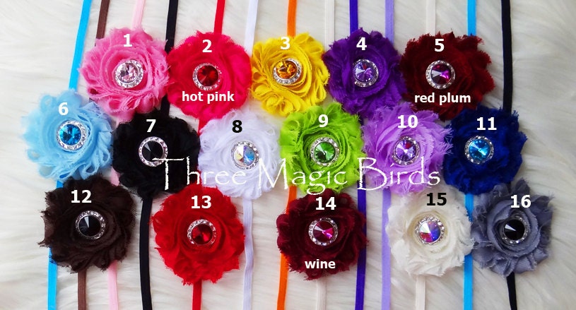 YOU PICK 4 Baby Girl Headbands Set, Shabby Chic Headband, Rhinestone Headband, Toddler Headband, Photo Prop, Baby Bows, Infant Headband