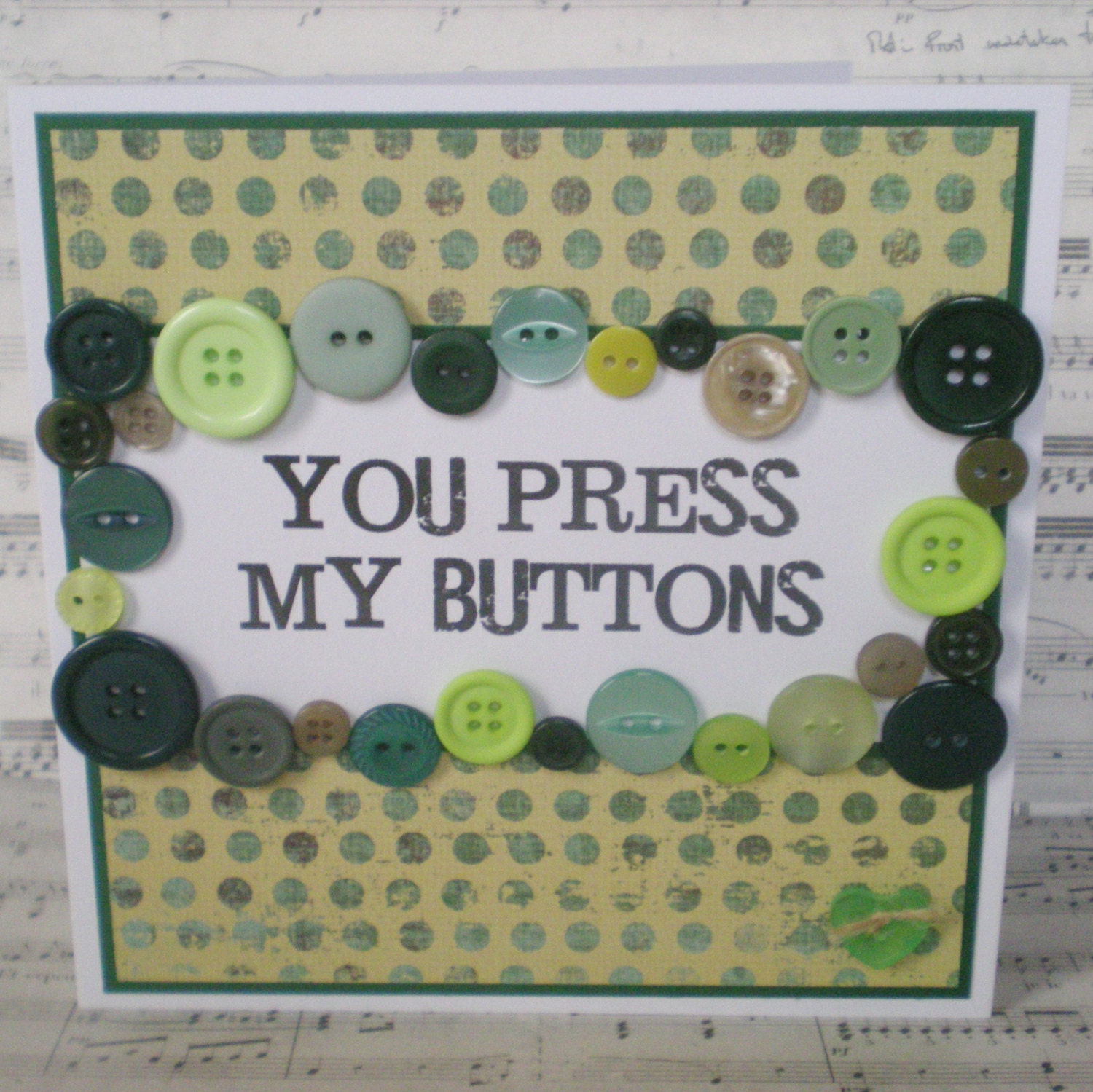 funny card, handmade, romantic card, anniversary, buttons, just because card, card for him, card for her