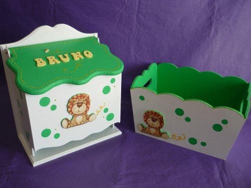 Wooden storage Diaper organizer  and caddy boy  kids room nursery bedding safari animal