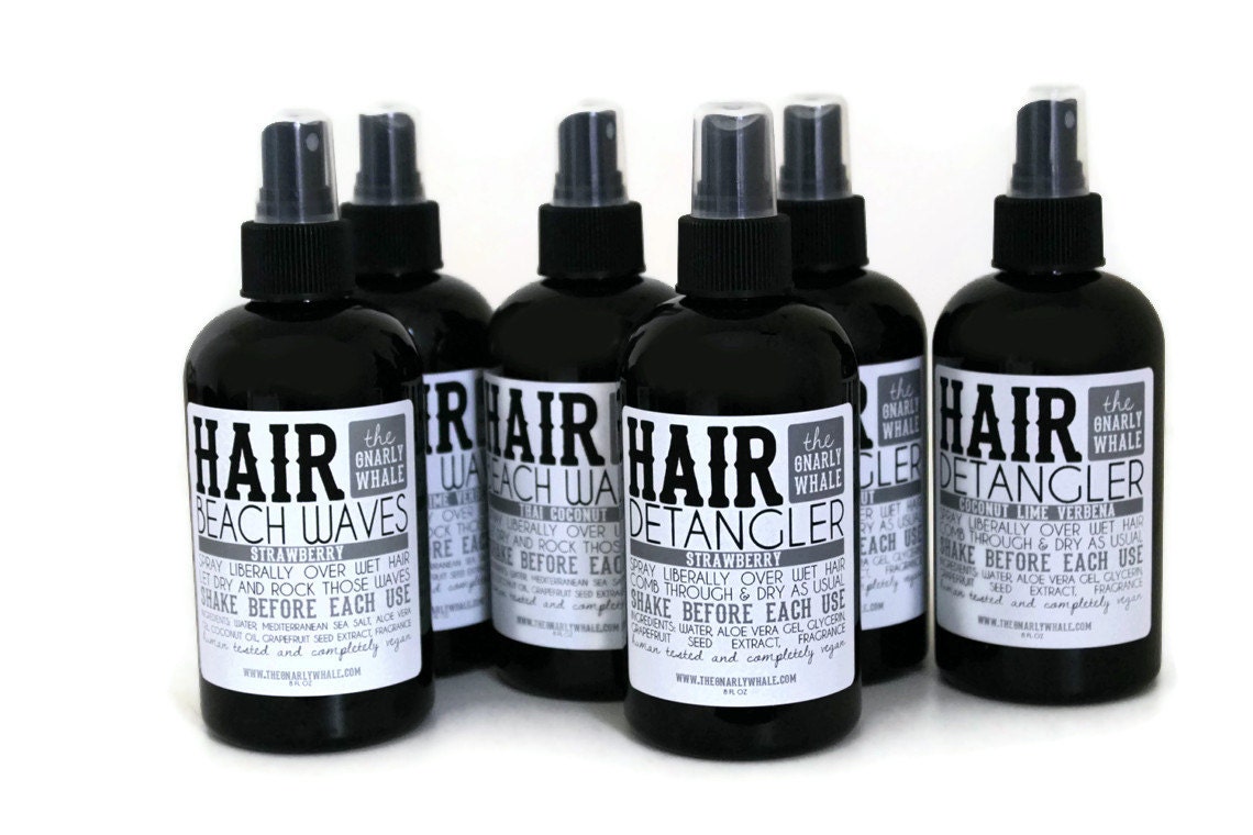 Detangler and Beach Waves: Choose Your Scent - Vegan - Two 8 oz Bottles