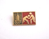 Vintage Russia USSR  Olympic Games, Pin wrestling , Badge from Soviet