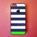 Iphone 5 Case Blue Green Iphone Cover, Cute Striped Apple Iphone Cases