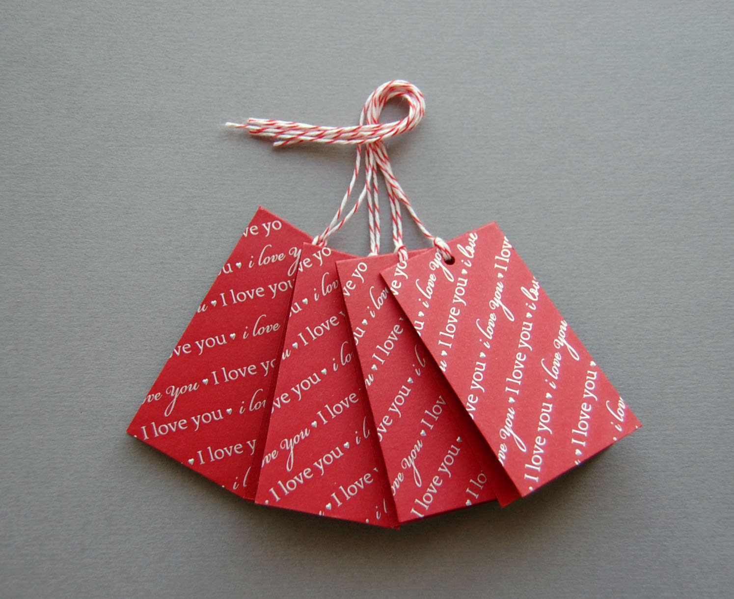 I Love You Gifts Tags - Handmade - Set of 4
