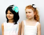 Free shipping, Trendy black and white hair clip, felt hair clip black and white.