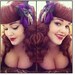 Rockabilly chick skeleton hand black and a different color  flower clip
