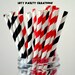 Red and Black Paper Straws (50) Lady Bug Straws, Mickey Mouse Straws, Lady Bug Party, Mickey Mouse Party, Red and Black Wedding