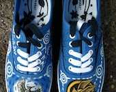 The hunger games shoes hand painted from West Virginia District 12