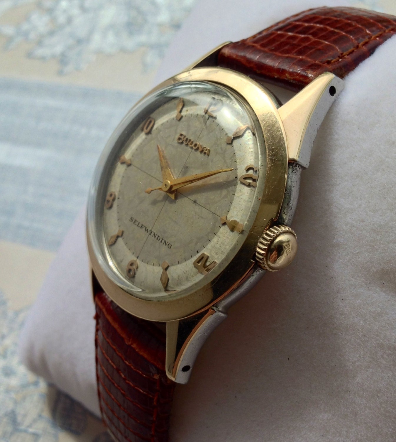 Quality Bulova 1957 Selfwinding (Automatic) 17 Jewel Kif-Flector Swiss watch two tone gold capped