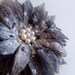 RUSTIC FLOWER in Winter grey, Felted Flower Brooch, Wool Jewelry