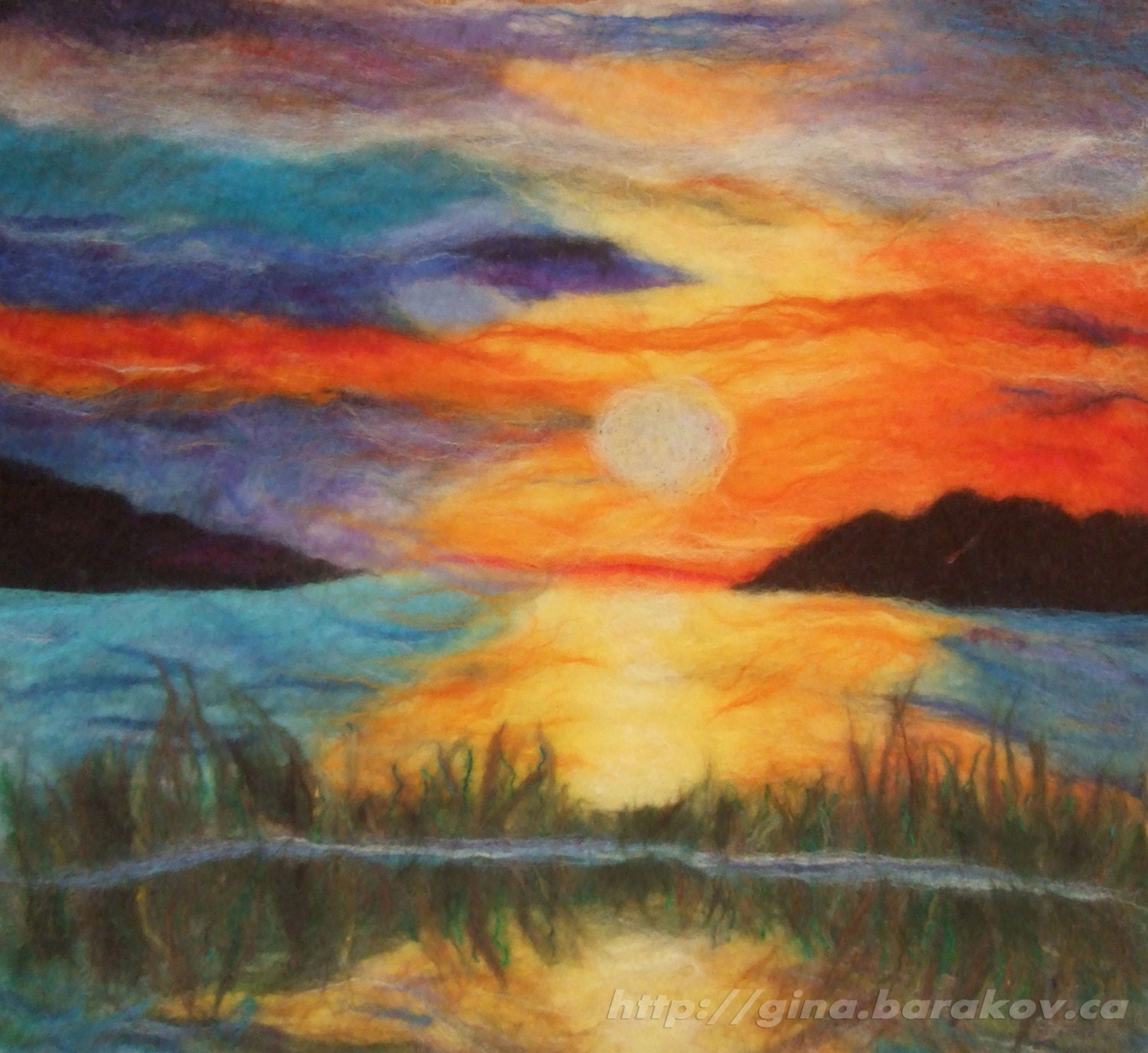 Sunset Loch - Fibre Art  Wall Hanging Home Decor