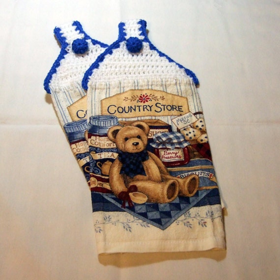 Country Bear Hanging Kitchen Towelsset of 2 by Kinues on Etsy