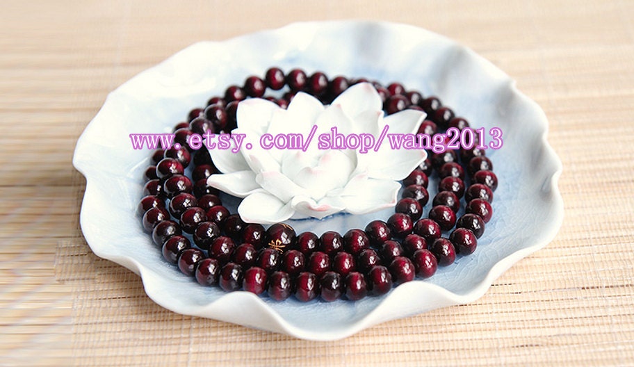 Free Shipping - 7mm Tibetan Buddhism Real Natural red sandalwood meditation yoga 108 Beads Prayer Mala