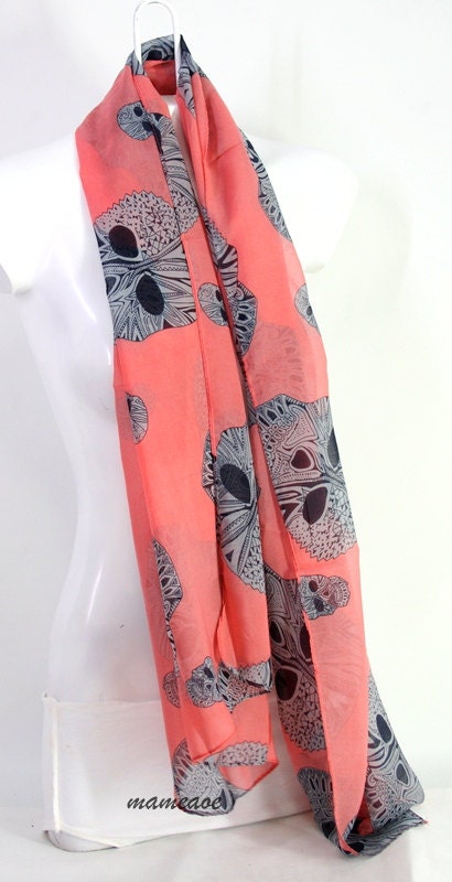 Chiffon striped skull large.shawl/wrap/scarf/accessory/hijab/gift/women gift/pashmina/scarves