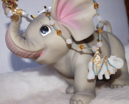 Beautiful White Jade Elephant Necklace, wire wrapped, wirewrapped, wirewrap