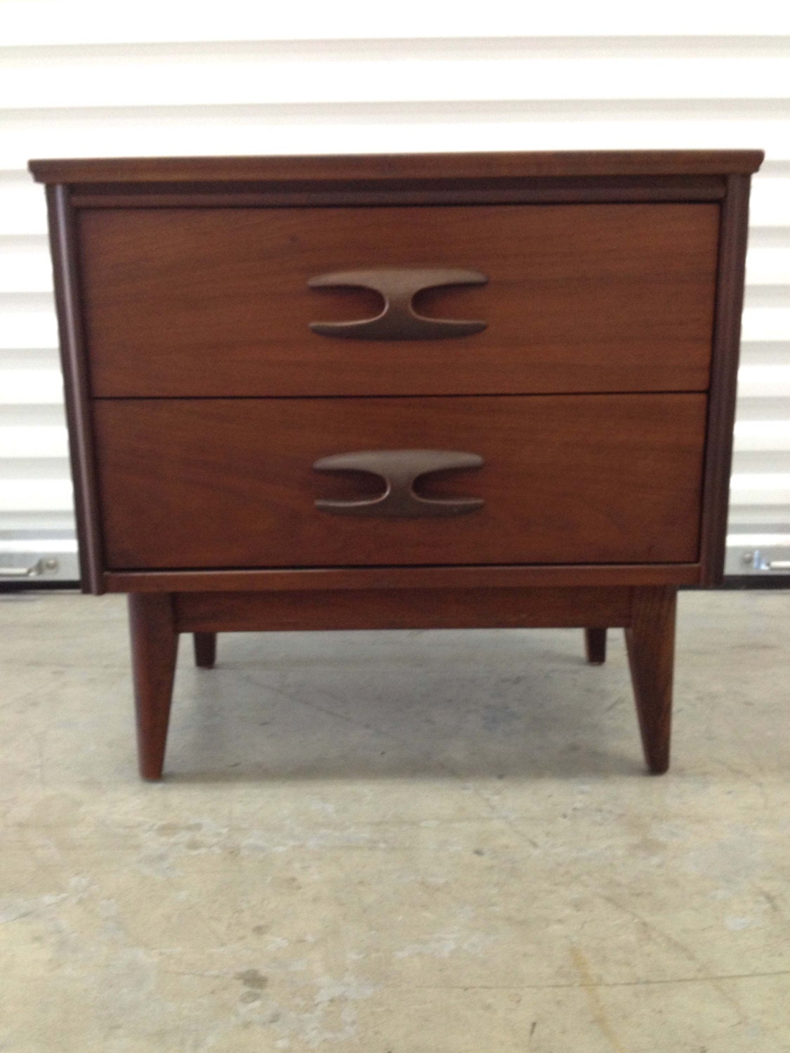 Mid Century Danish Modern Gunstock Walnut Nightstand