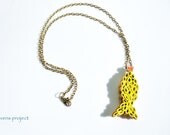 Unique Necklace - Recycled Jewelry - Eco Friendly - Yellow - ZevensProject