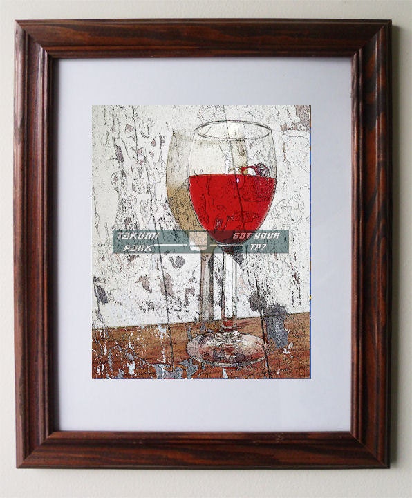 Wine glass, red wine painting, inexpensive gifts, small print, wall wine decor art, affordable art, color photo art print framed and matted