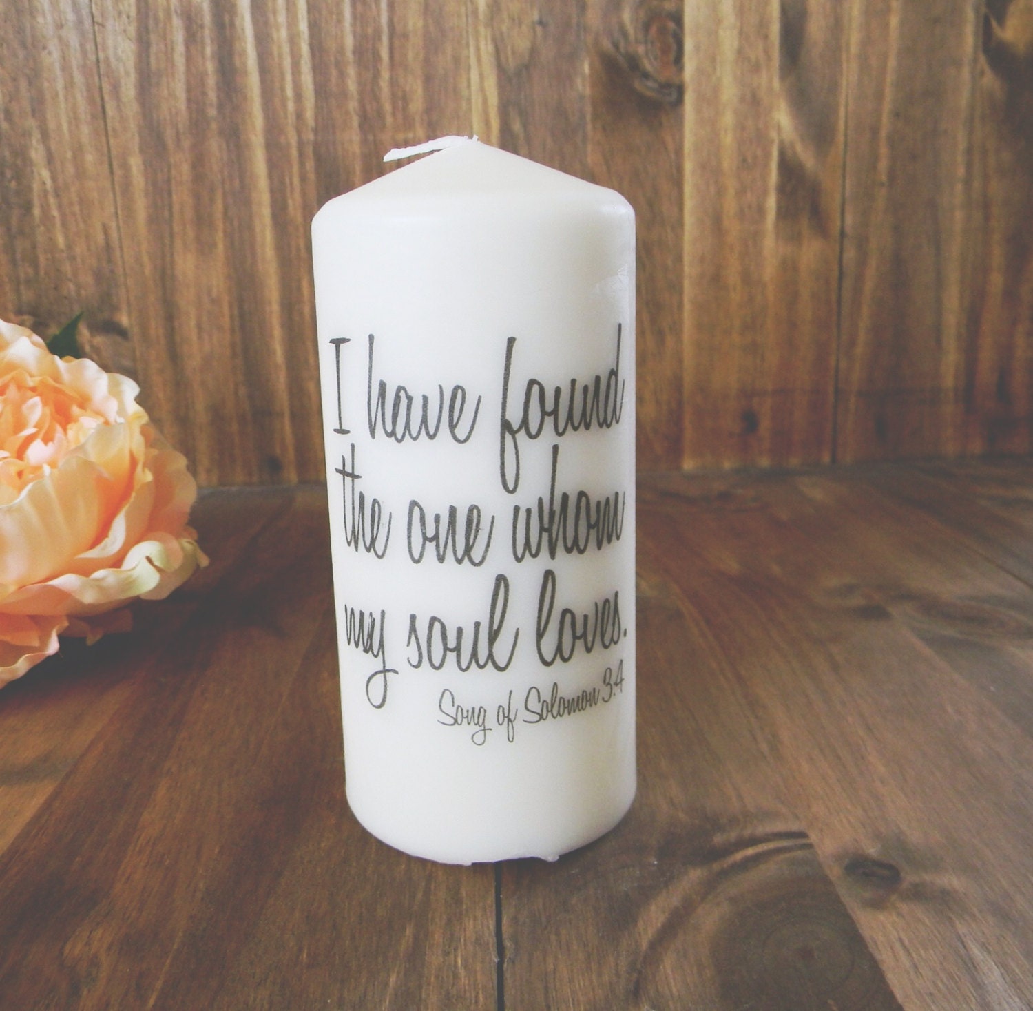 My Soul Loves 6 Inch Pillar Unity Candle, Vows, Wedding, Couple, House warming gift, home