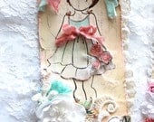Shabby Chic Prima Doll Tag - Dream - Scrapbooking Premade Tag