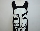 The Mask (Size M) : A Mysterious Masked Man T-shirt Tank Top Tunic Unisex Shirt Vest Women Sleeveless men Singlet Dark Gray Black T-Shirt