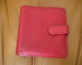 Vintage LOUIS VUITTON epi red leather wallet billfold organizer