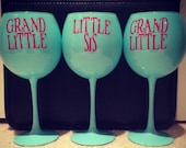 Sorority big little wine glass