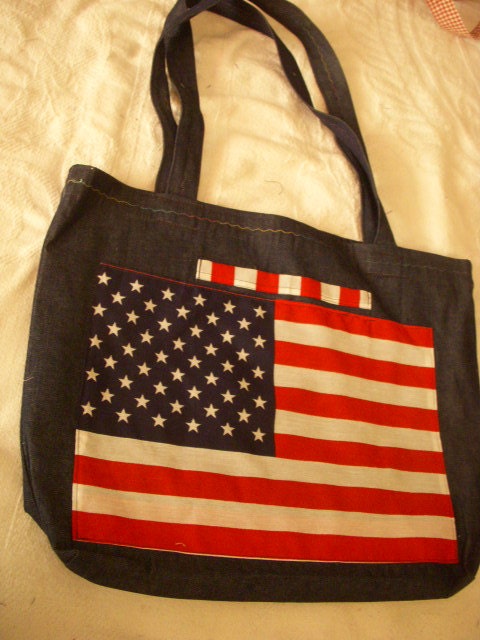 TOTES BAGS/PURSES Flag on Denim