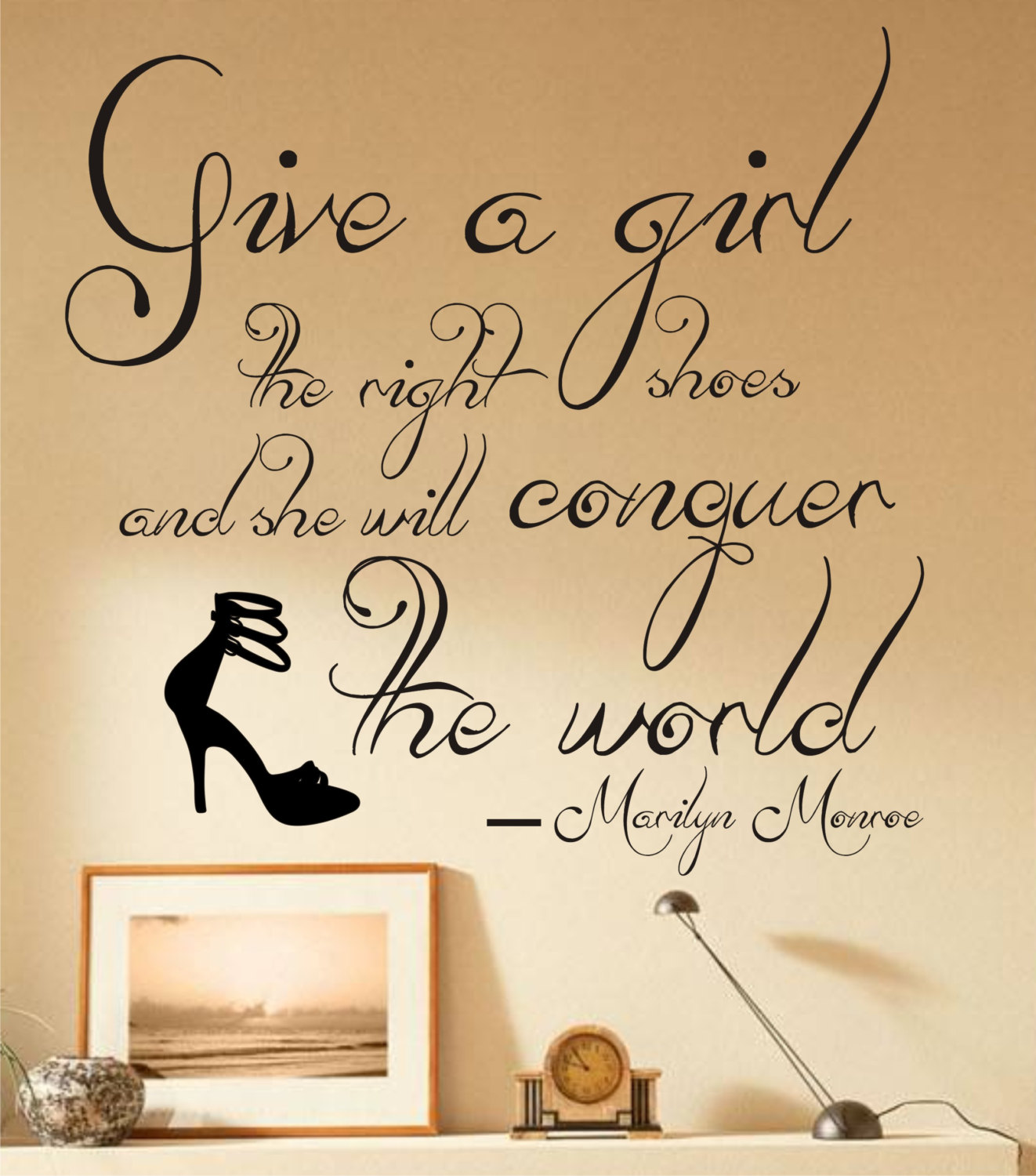 SALE Marilyn Monroe vinyl wall art quote Shoes Give a by VineL