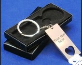 Personalized key chain brushed silver heart shaped free custom engraving