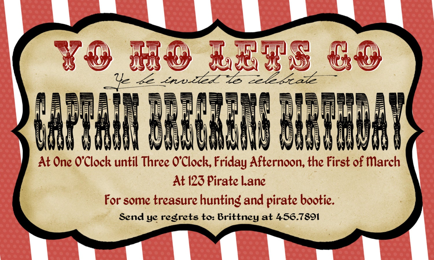Pirate Birthday Party Invite