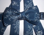 Matching Suspender & Bow Tie Set-Boy's Suspender-Kid's Suspenders-Suspender for Boys-BLUE-BLUE PAISLEY