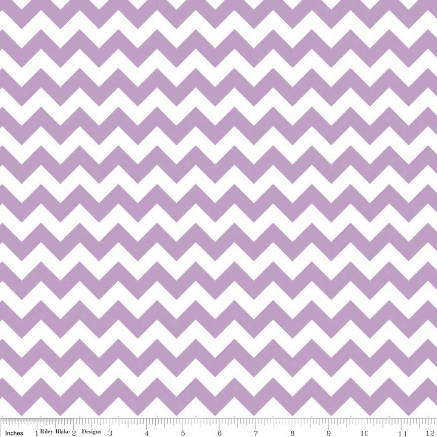 Small Lavender Chevron Fabric - Riley Blake Chevron - FAT QUARTER